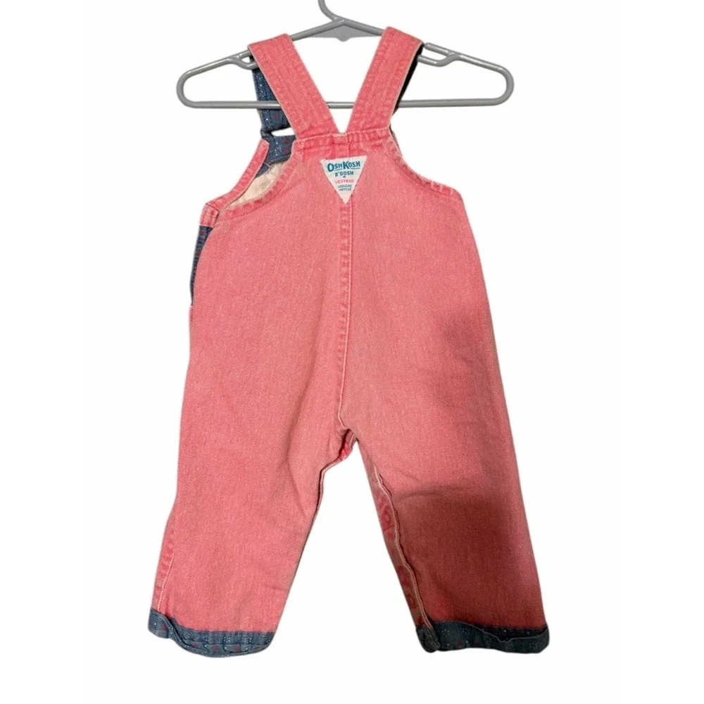 OshKosh B'gosh Vintage Coral Pink Denim Overalls